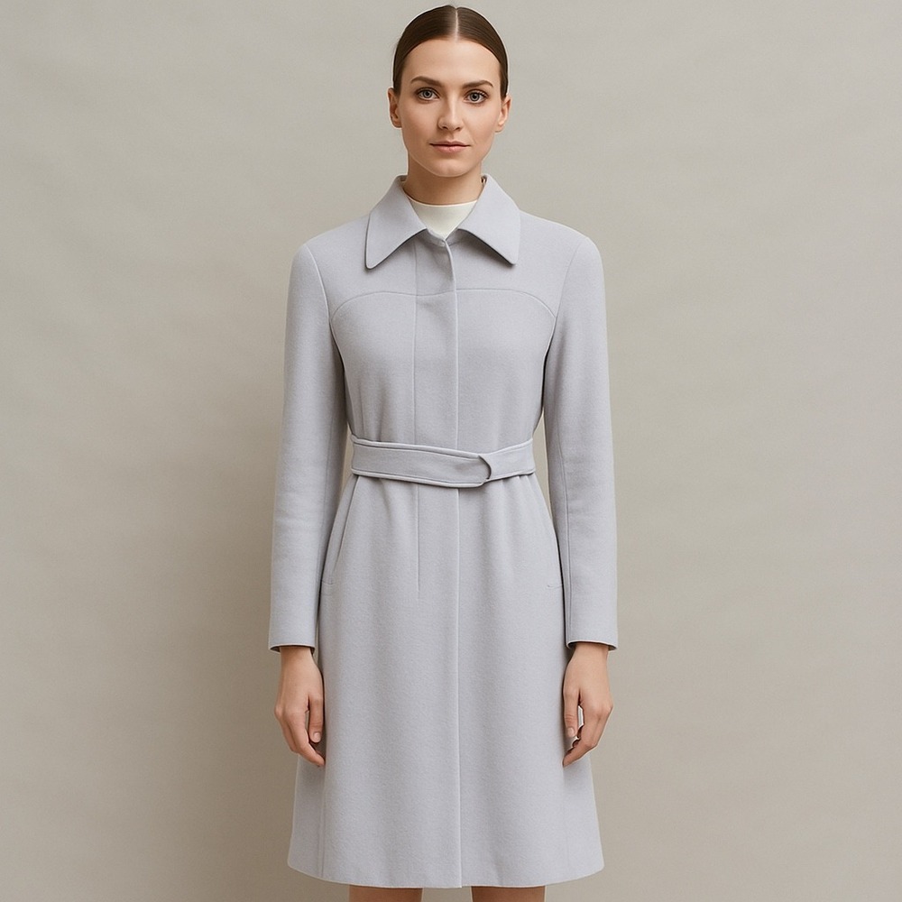 100% Wool Coat Gray Size 12 Tall Vintage Classic